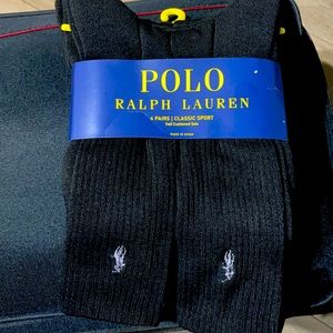 POLO RALPH LAUREN 6 PAIRS CLASSIC SPORT BLACK SOCKS